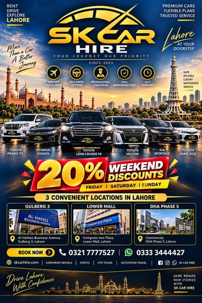 Rent a car in lahore without driver at your doorsteps just a call away