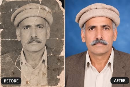 Photo Restoration in 2 Hours.  ~Rs. 100