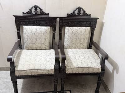 Beautiful Wooden Sofa Set 3 Seater + 2 Single Chairs | Premium Design