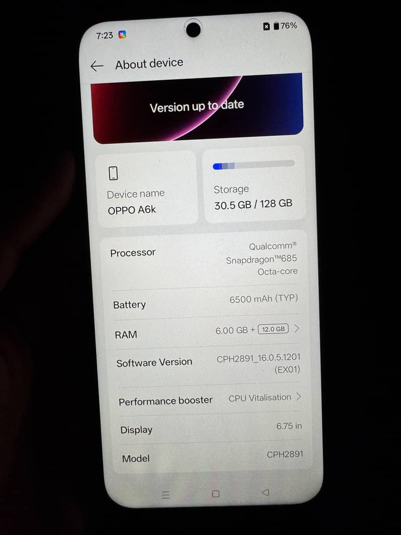 OPPO A6k 0