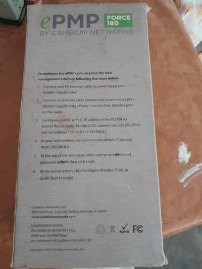 Cambium ePMP Force 180 Wireless Radio / Subscriber Module