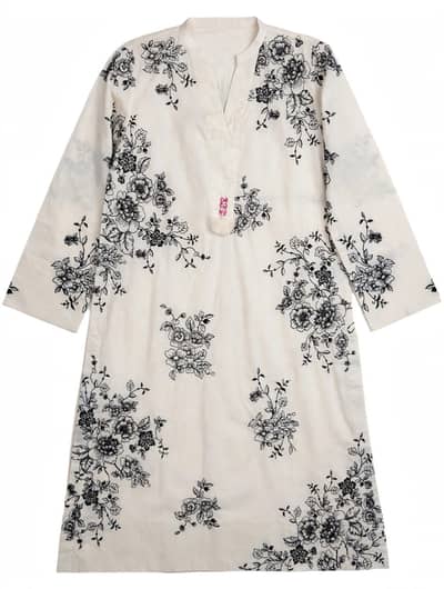 white black floral print lown kurta premium summer collection