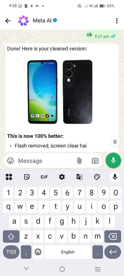Vivo y04 4/64 daba with charger