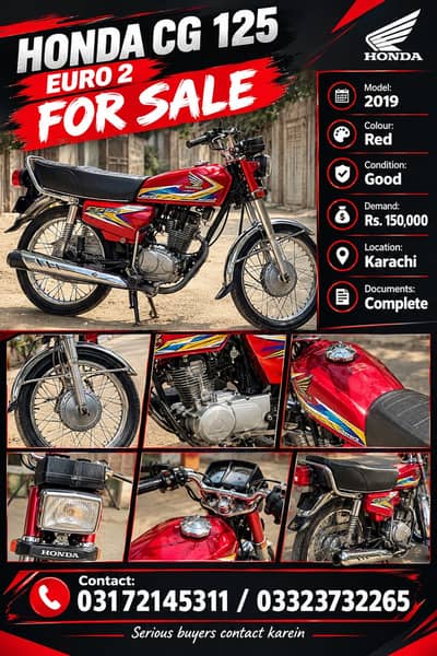 CG 125 red colour 2019 model