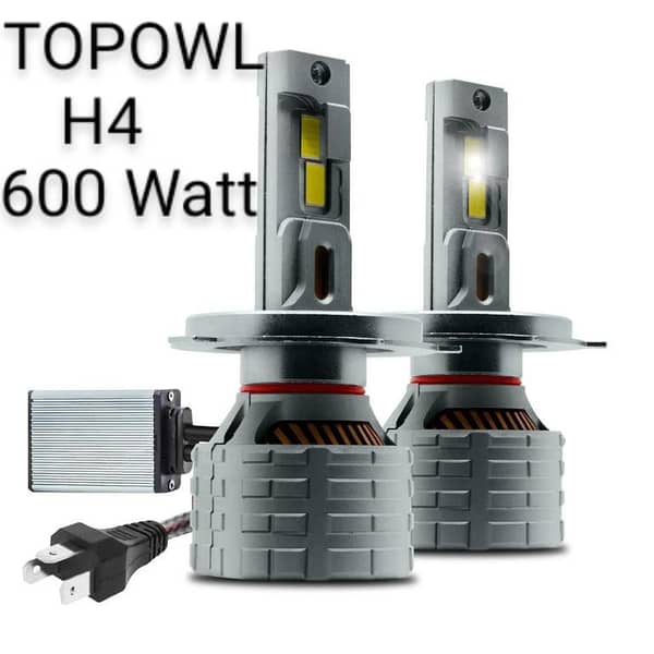 TOPOWL 2 Pieces H4 Fittings Super Bright Car Led Headlight Bulbs