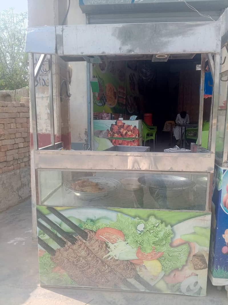 کمرشل اسٹیل فاسٹ فوڈ و باربیکیو کاؤنٹر / کاؤنٹر برائے فروخت 1