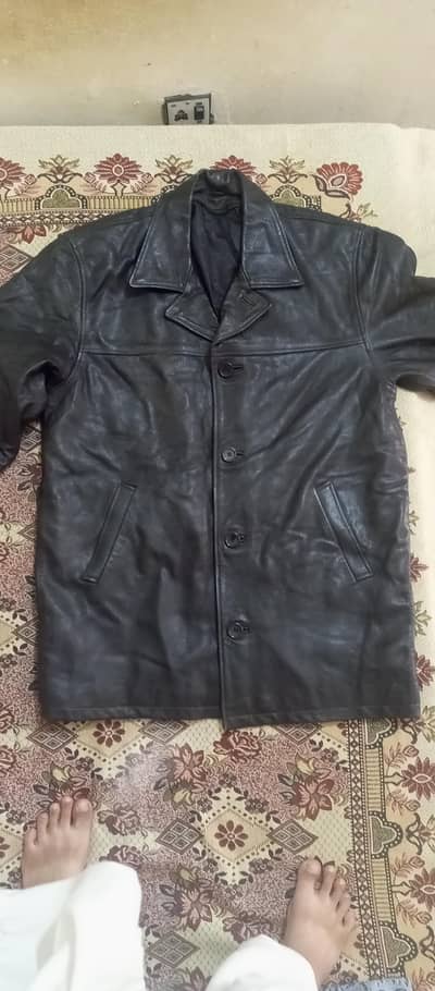 vintage genuine leather car coat heavy