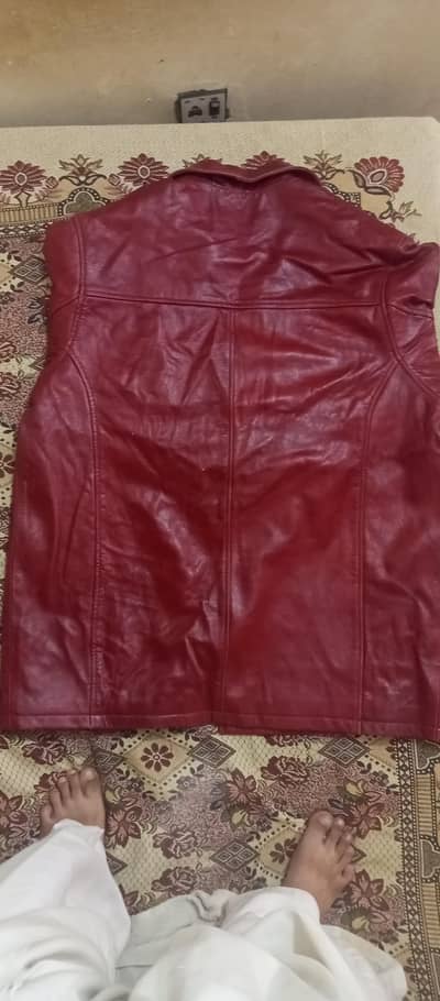 oxblood red leather coat