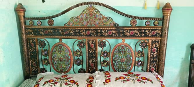 Iron bed and 2 cheers . with hout foam