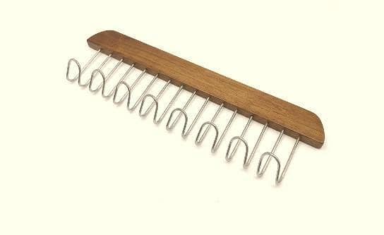 "Premium Light Brown Wooden Belt & Tie Hanger - 8 Multi-Purpose Hooks Closet Organizer Rack for Scarves, Bags, Camisoles, and Wardrobe Storage  r6001"