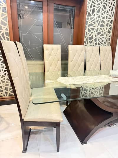 Premium Custom-Made Wooden Dining Table with 10 Chairs – Self-Designed