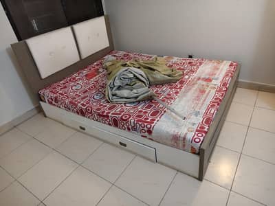Bed, study table, book shelf, mirror and Chester table.