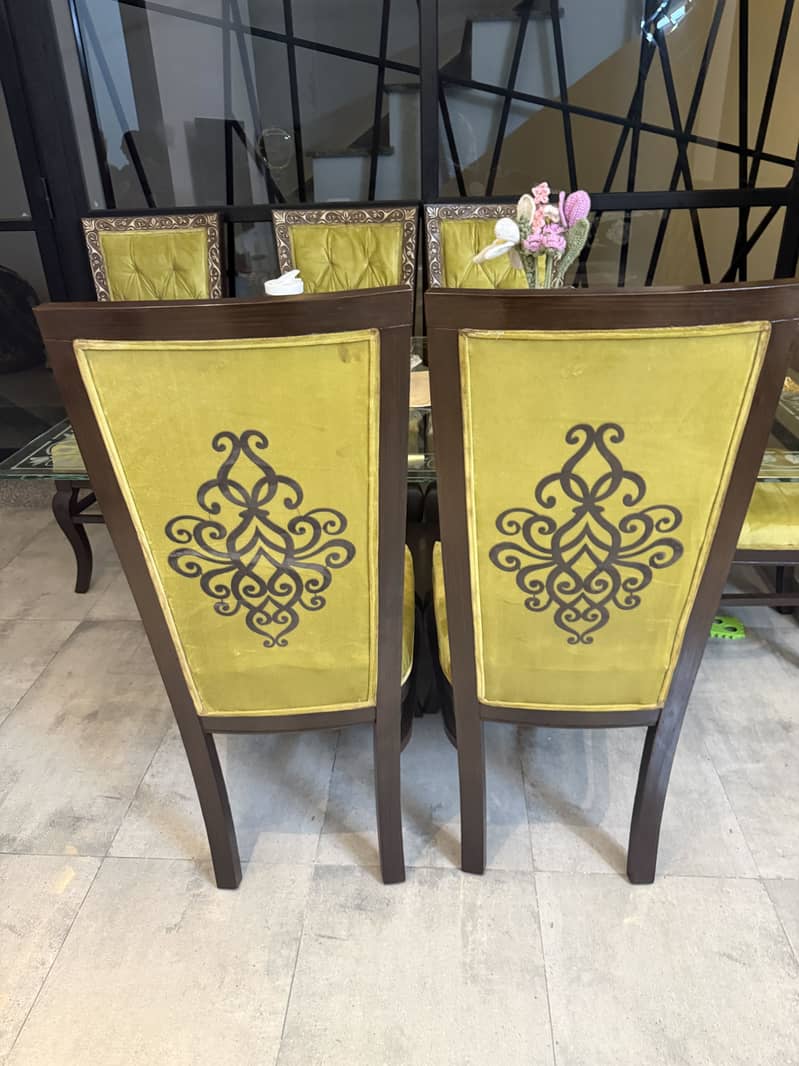 Modern six chair dining table 7