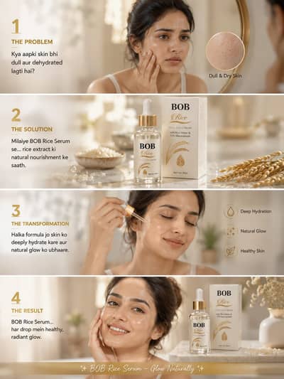 BOB Rice Dewy Active Face Serum 30ml – Hydrating & Glow Boosting Facia