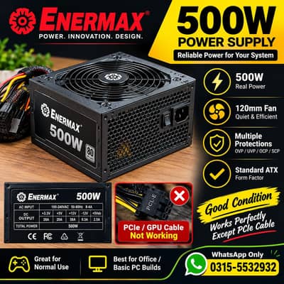 Enermax 500W Power Supply for sale