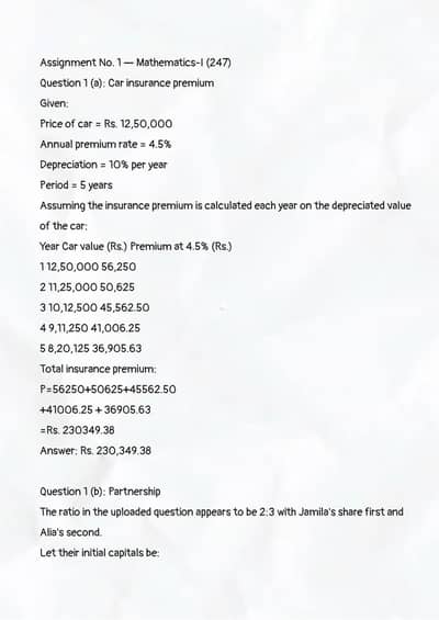 Mathematics Matric Assignment 2026