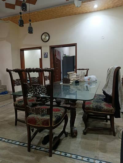 6 chairs chinioti wood dining table for sale