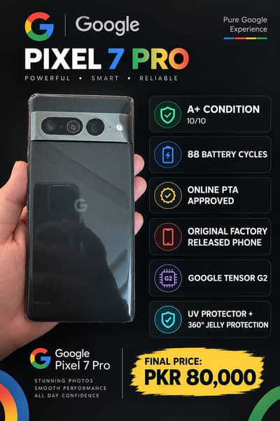 Google Pixel 7 Pro | A+++ Condition | 88 Cycle count | Online PTA