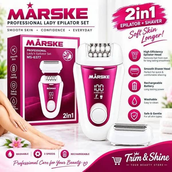 MARSKE Professional Lady Epilator & Shaver Set – Model MS‑6377