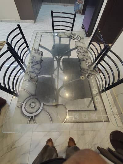6 Chairs Glass Dining Table with 2 Coffee Tables Tampered Glass
