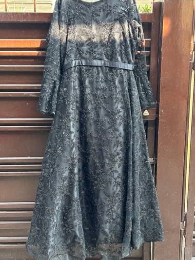 black maxi dress with trouser