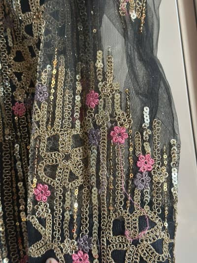 Stunning black designer heavy embroidery dress