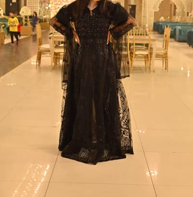 Black long frock net stuff 30% off sale
