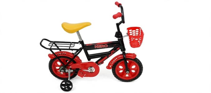12 Inch Kids Cycle New Box Pack in three amazing colours red blue blk