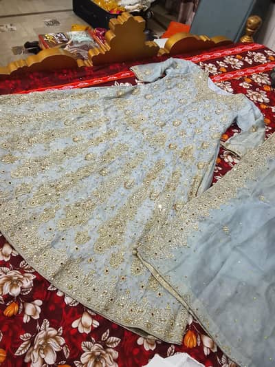 heavy gray maxi with golden combo , just 1 time used