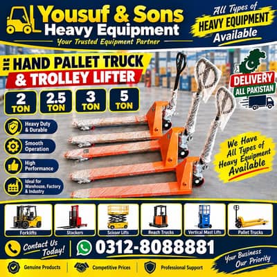 Hand pallet truck, trolleys, lifter available For Sale