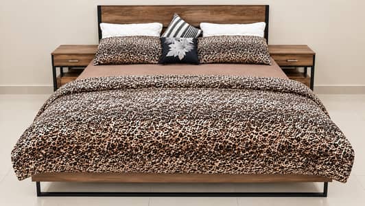 Leopard Print Super-Soft Faux Fur Duvet Set King