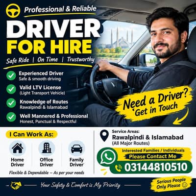 Experienced Personal & Family Driver Available