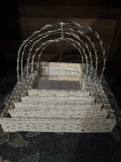 Gift Baskets set of 5 Pieces with Jali and Ribbon