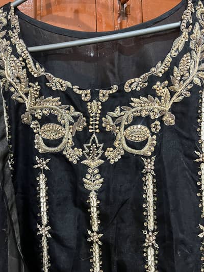 Heavy fancy wear 10/10 condition black organza zari work