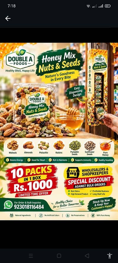 DOUBLE A FOODS Honey Mix Nuts & Seeds – Healthy Snack