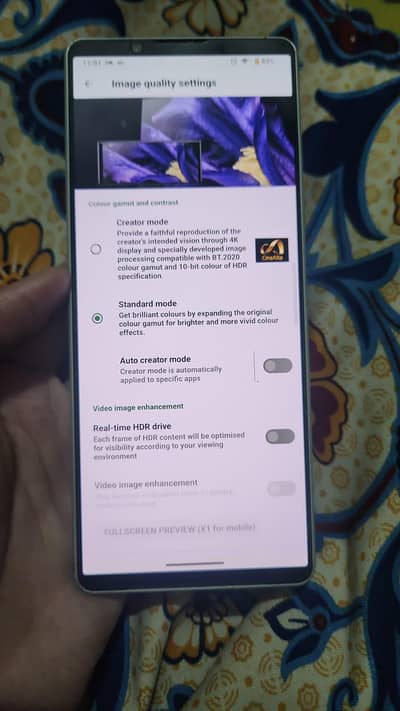 Sony 1 mark 5 non pta e sim non active 12 256 8gen2