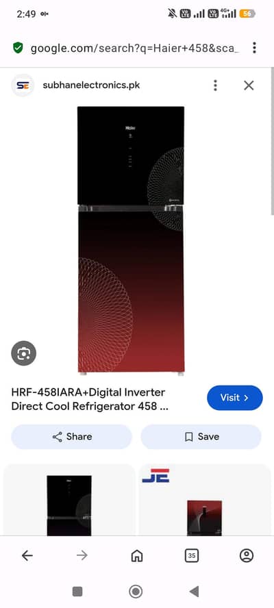 Haier inverter Fridge 458 Box pack With Warranty Card Available