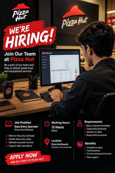 data entry boy for pizza hut