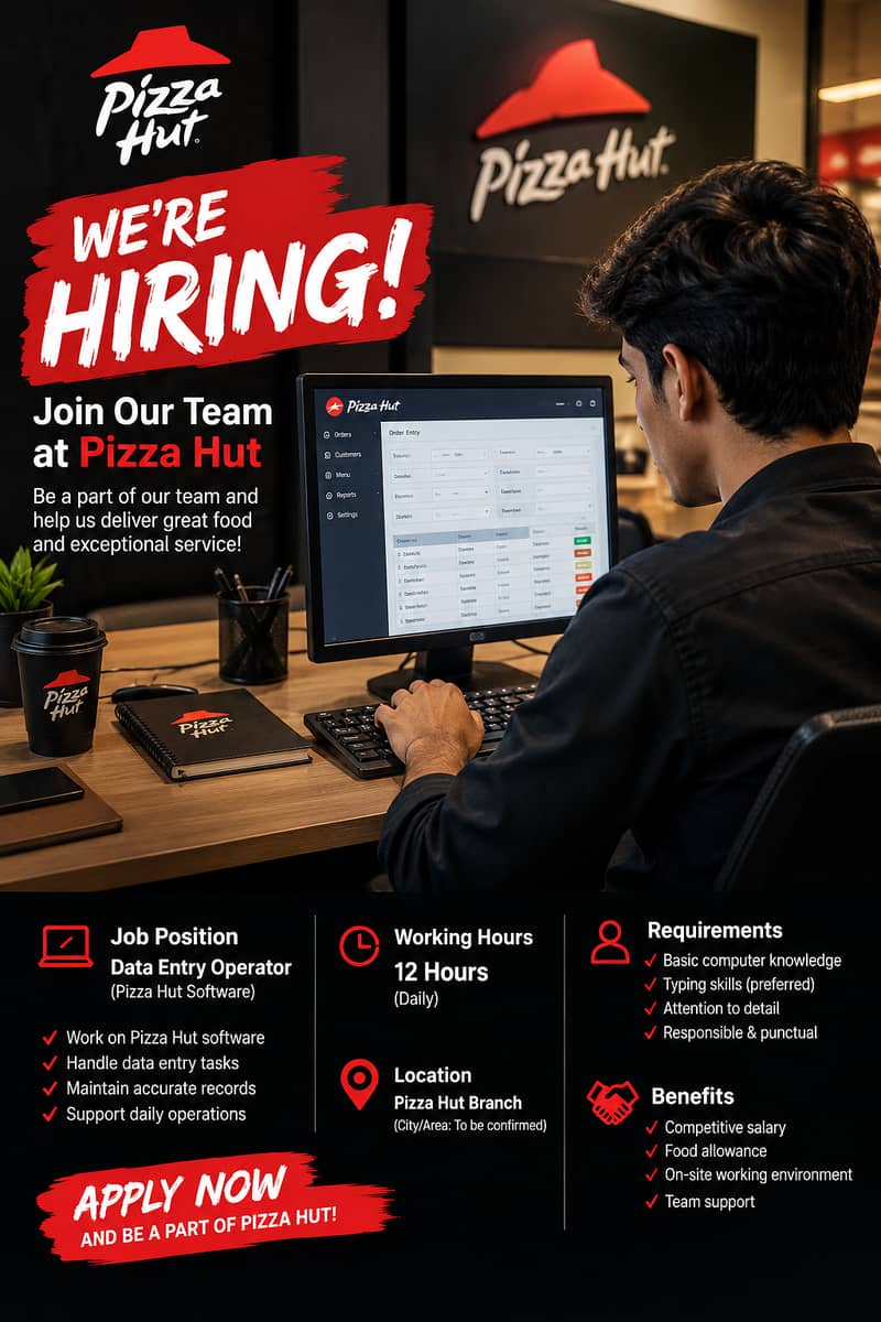 data entry boy for pizza hut 0
