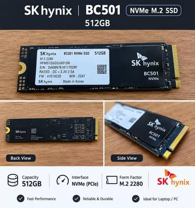 SK hynix BC501 512GB NVMe M. 2 SSD — Laptop Storage