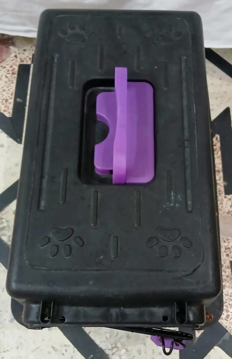 Pet Carrier Box for Cats & Dogs Black with purple components — photo 4