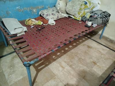 heavy pipes iron charpai double bed 4/7