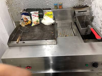 fryer with hot plate