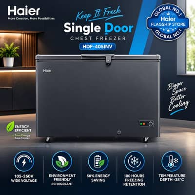 Haier deep freezer single door 10 by 10 condition