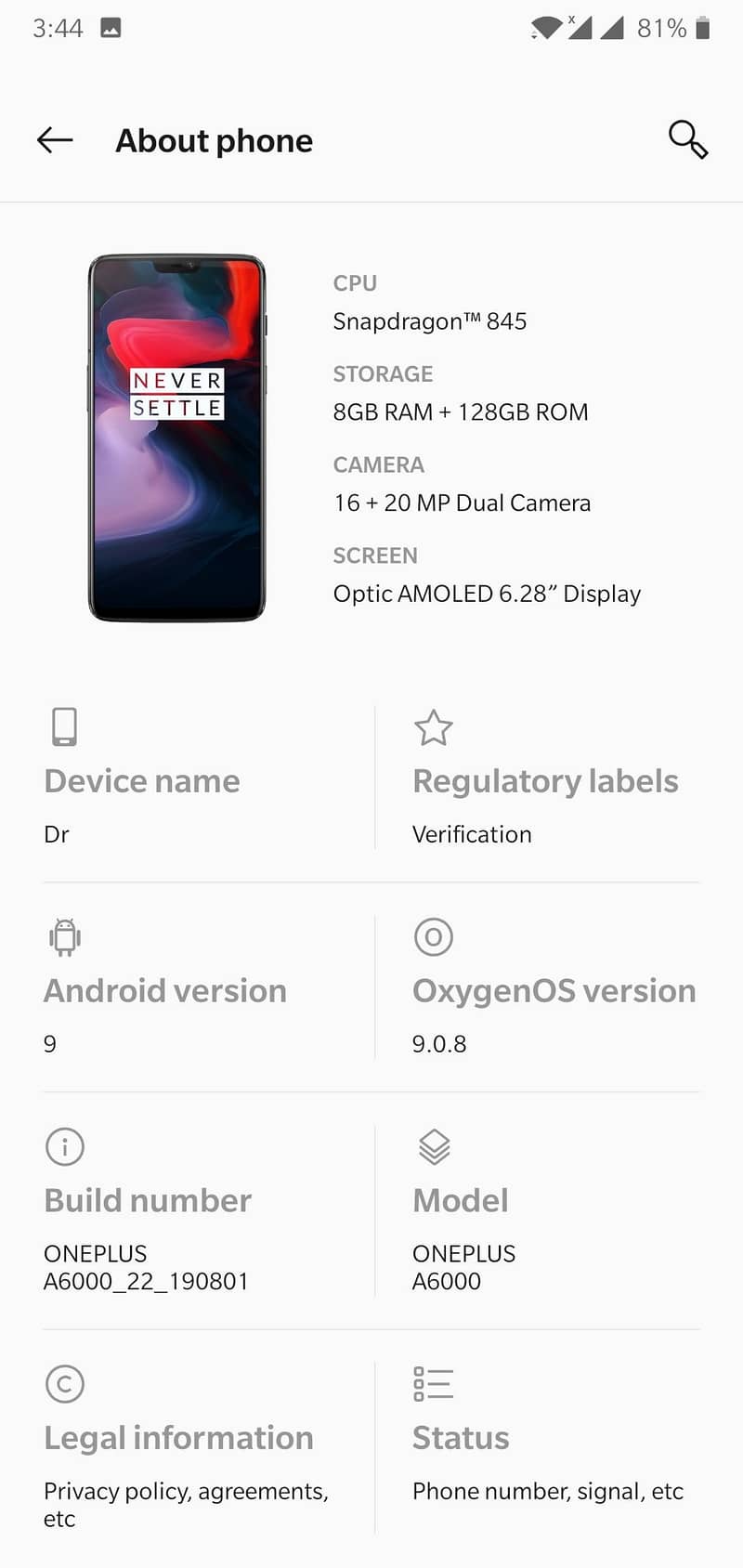 One Plus 6 1
