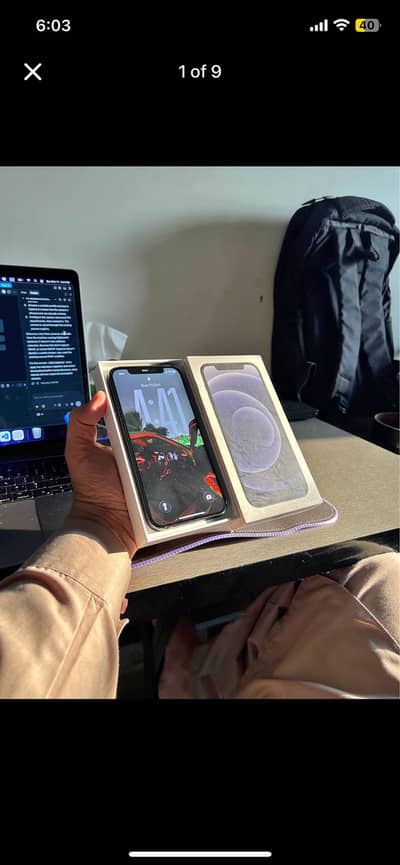 Apple iPhone 12 with box dual sim approved 128 gb