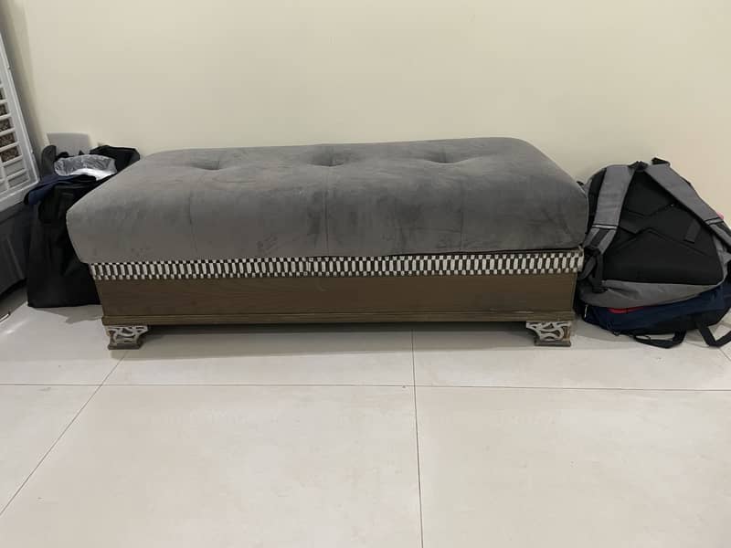 Double bed with couch side table dressing table lamp 1