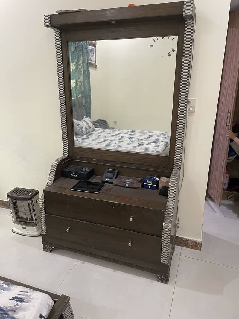 Double bed with couch side table dressing table lamp 2
