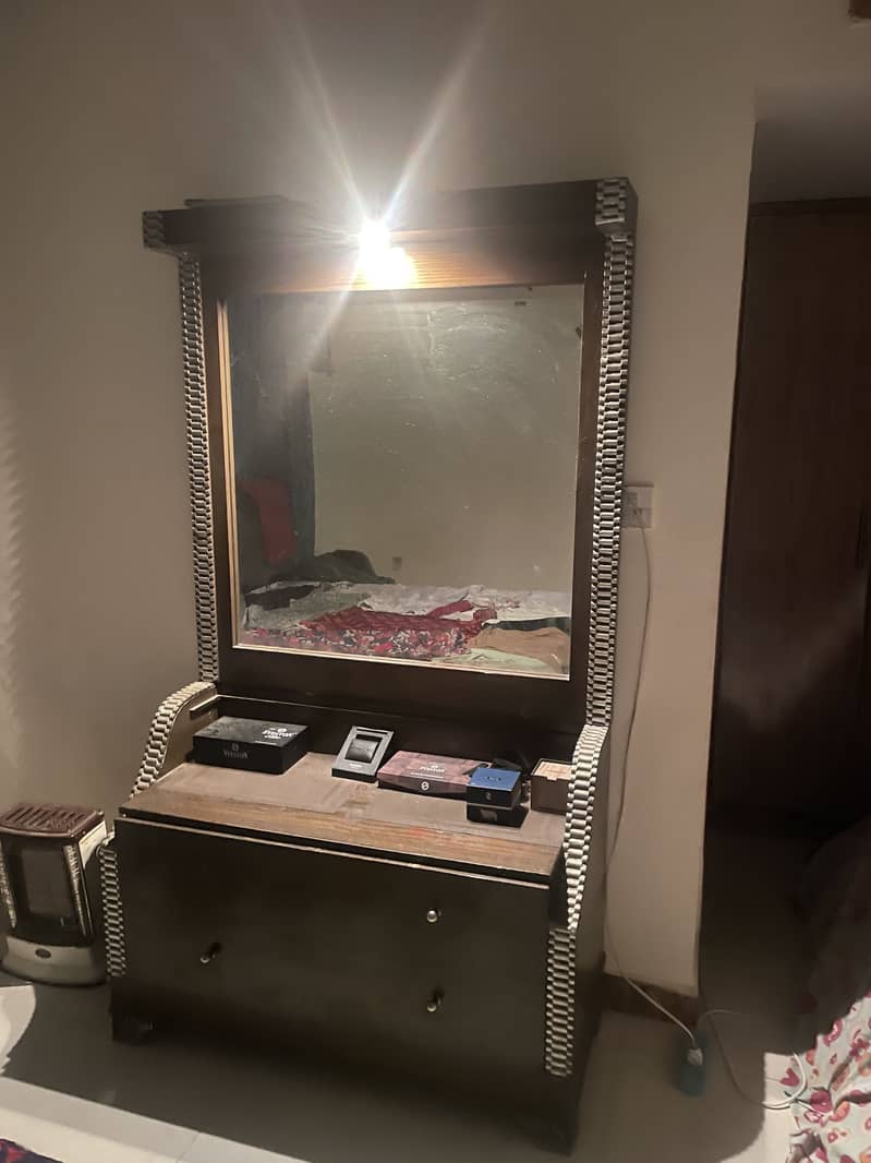 Double bed with couch side table dressing table lamp 4