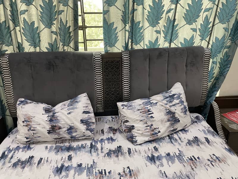 Double bed with couch side table dressing table lamp 5